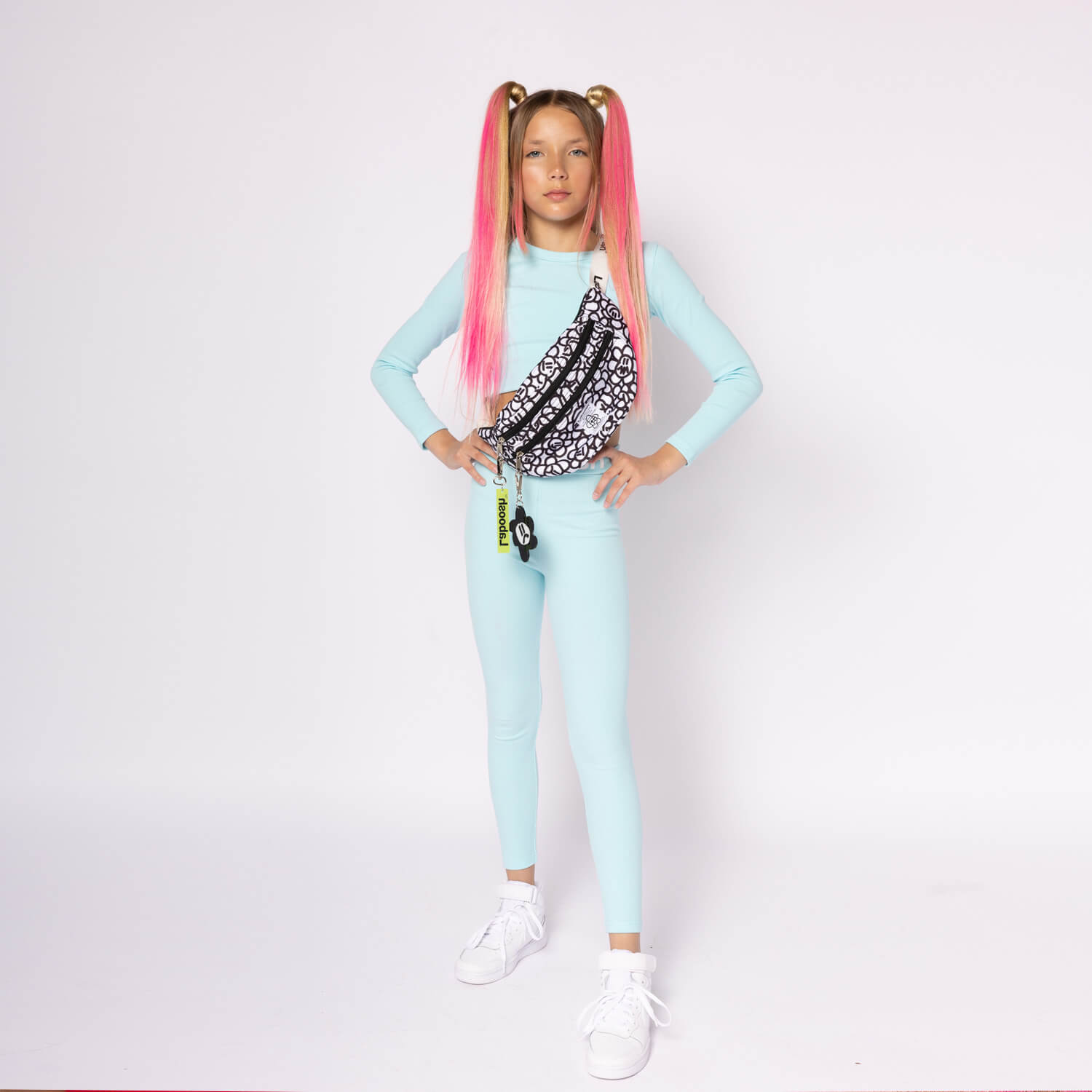 قميص قصير مضلع من القطن الأساسي - كم طويل