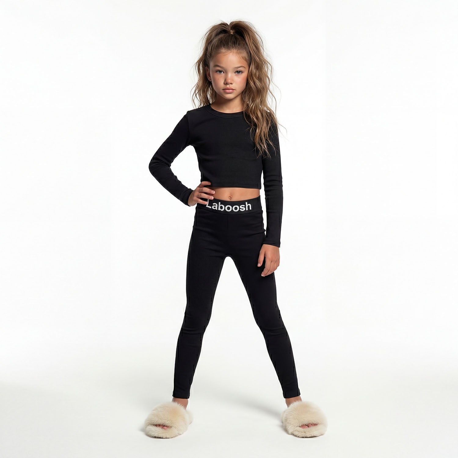 قميص قصير مضلع من القطن الأساسي - كم طويل