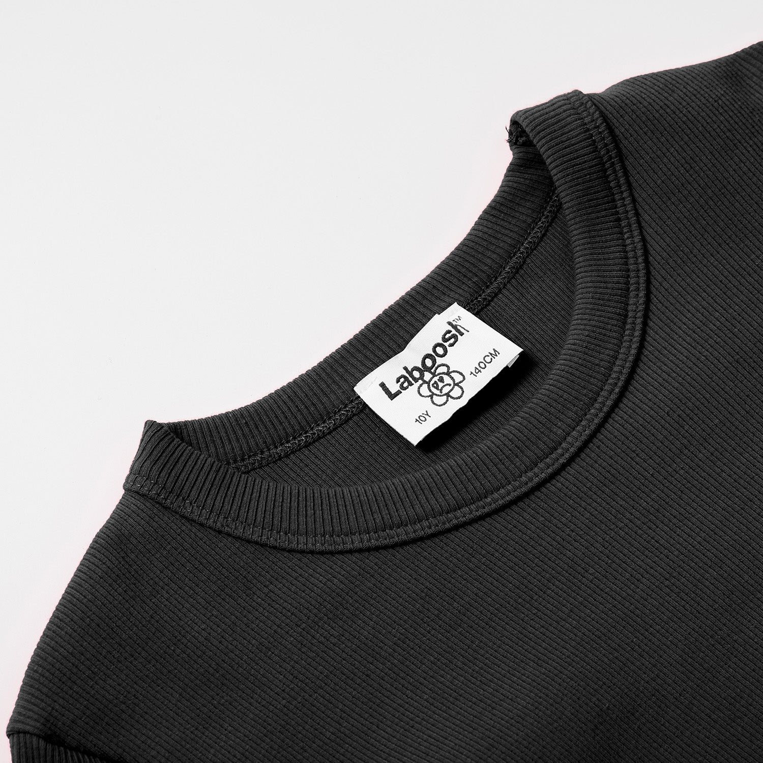 قميص قصير مضلع من القطن الأساسي - كم طويل