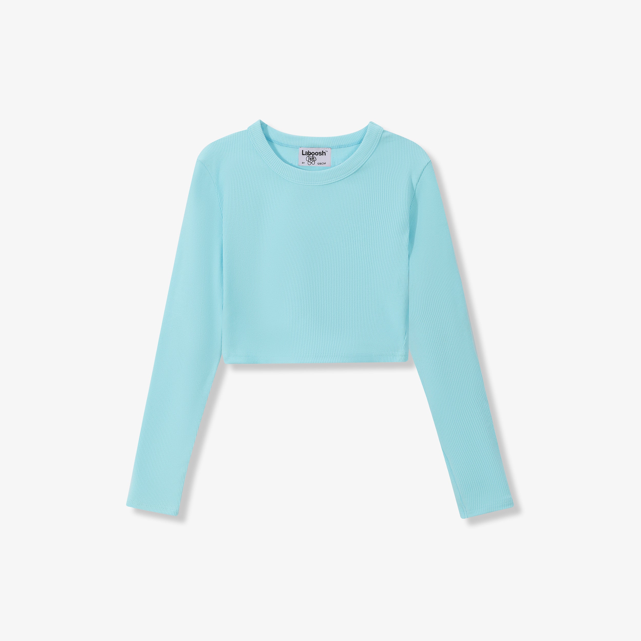 ESSENTIAL COTTON RIBBED CROP TOP - LONG SLEEVE