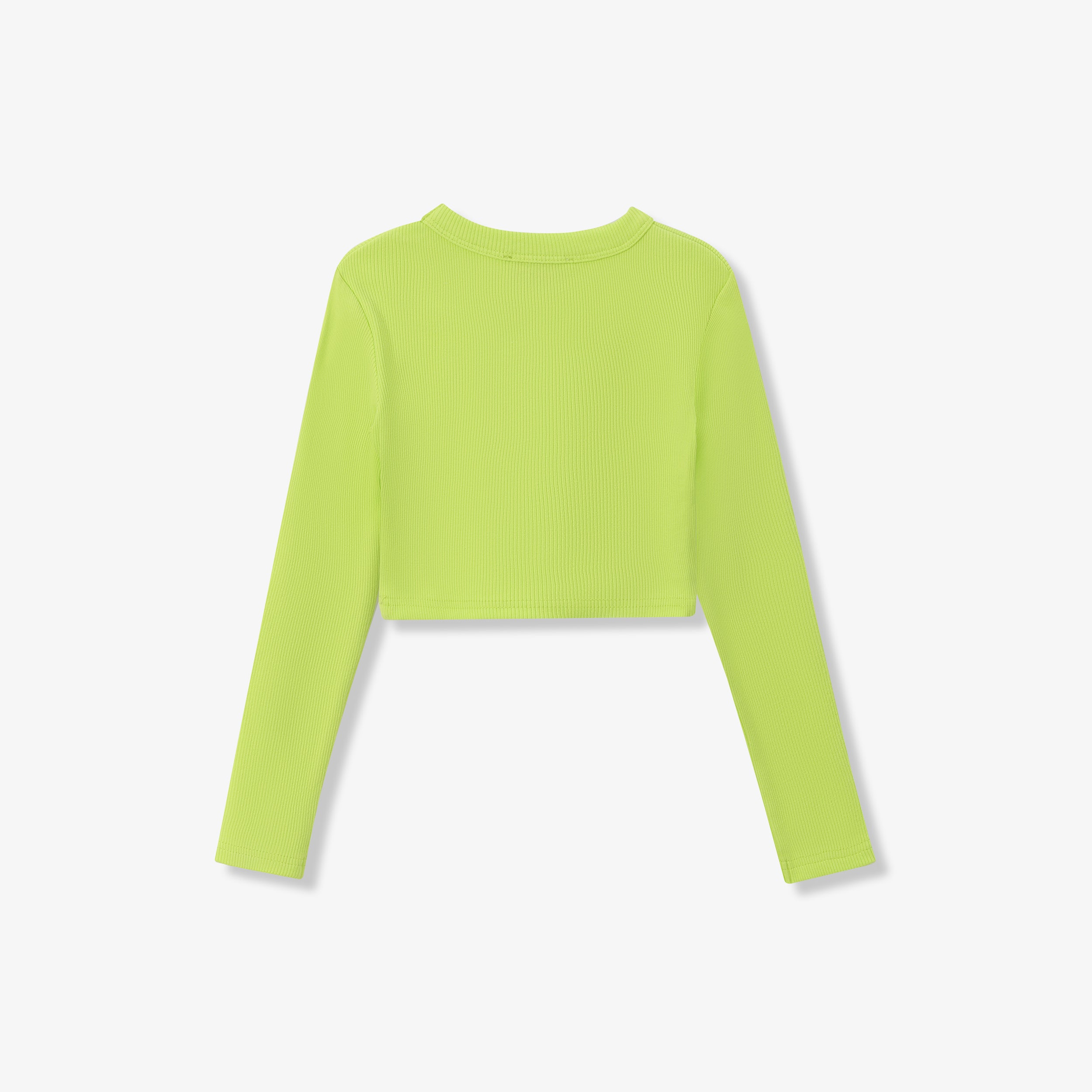 SPORTY COTTON RIBBED CROP TOP - LONG SLEEVE
