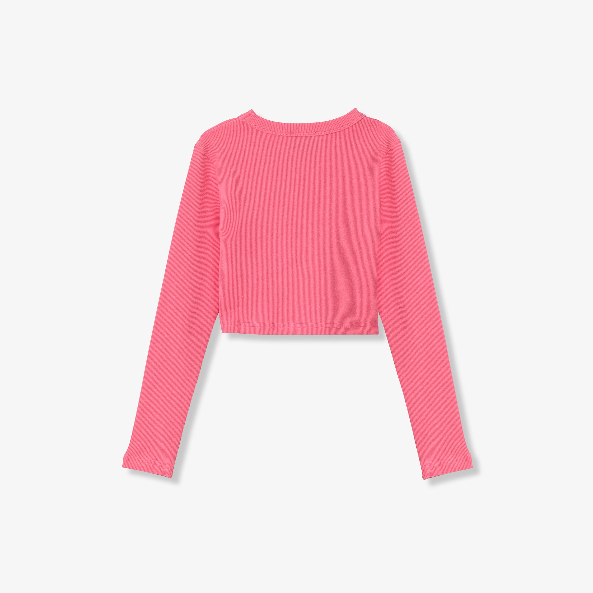 ESSENTIAL COTTON RIBBED CROP TOP - LONG SLEEVE