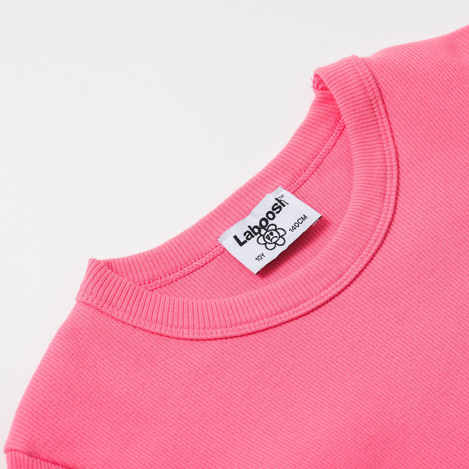 قميص قصير مضلع من القطن الأساسي - كم طويل