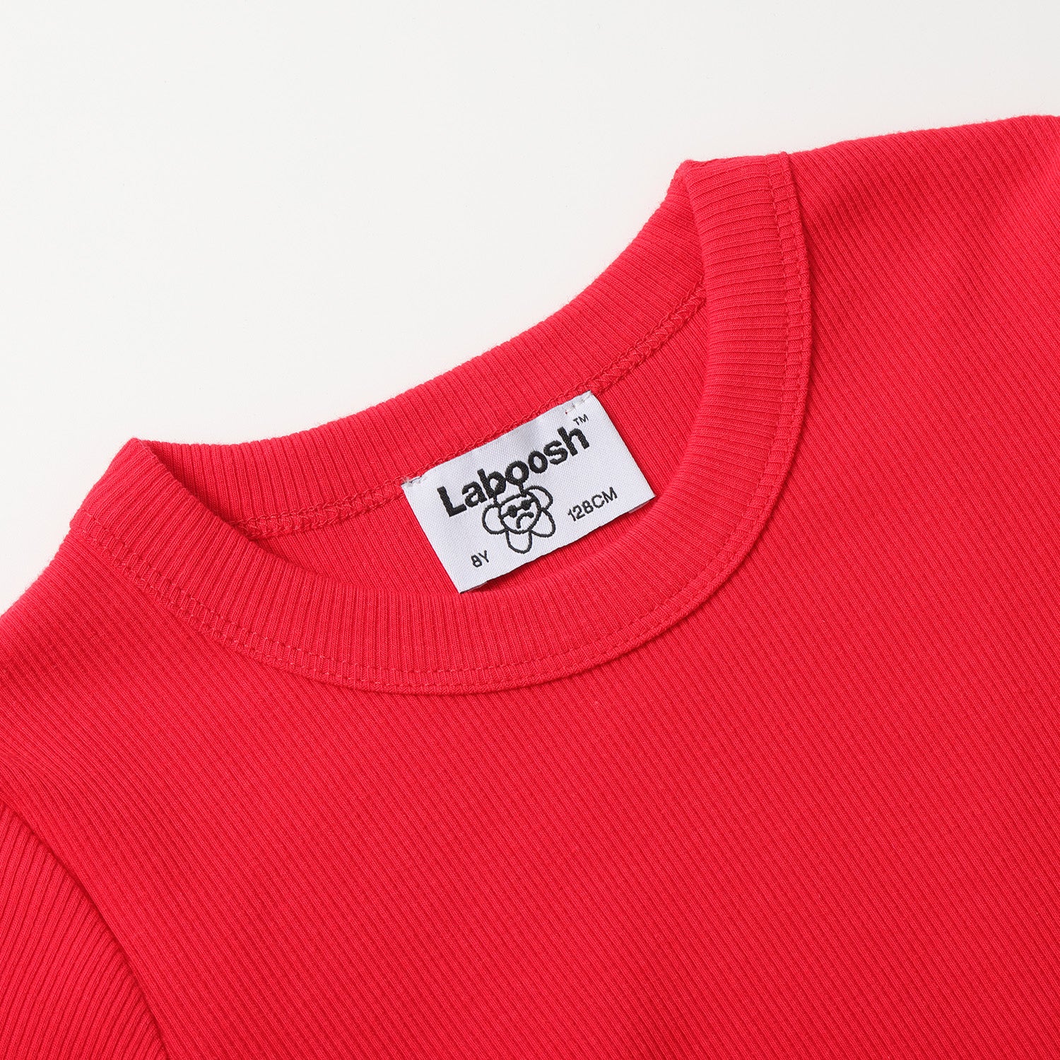 قميص قصير مضلع من القطن الأساسي - كم طويل