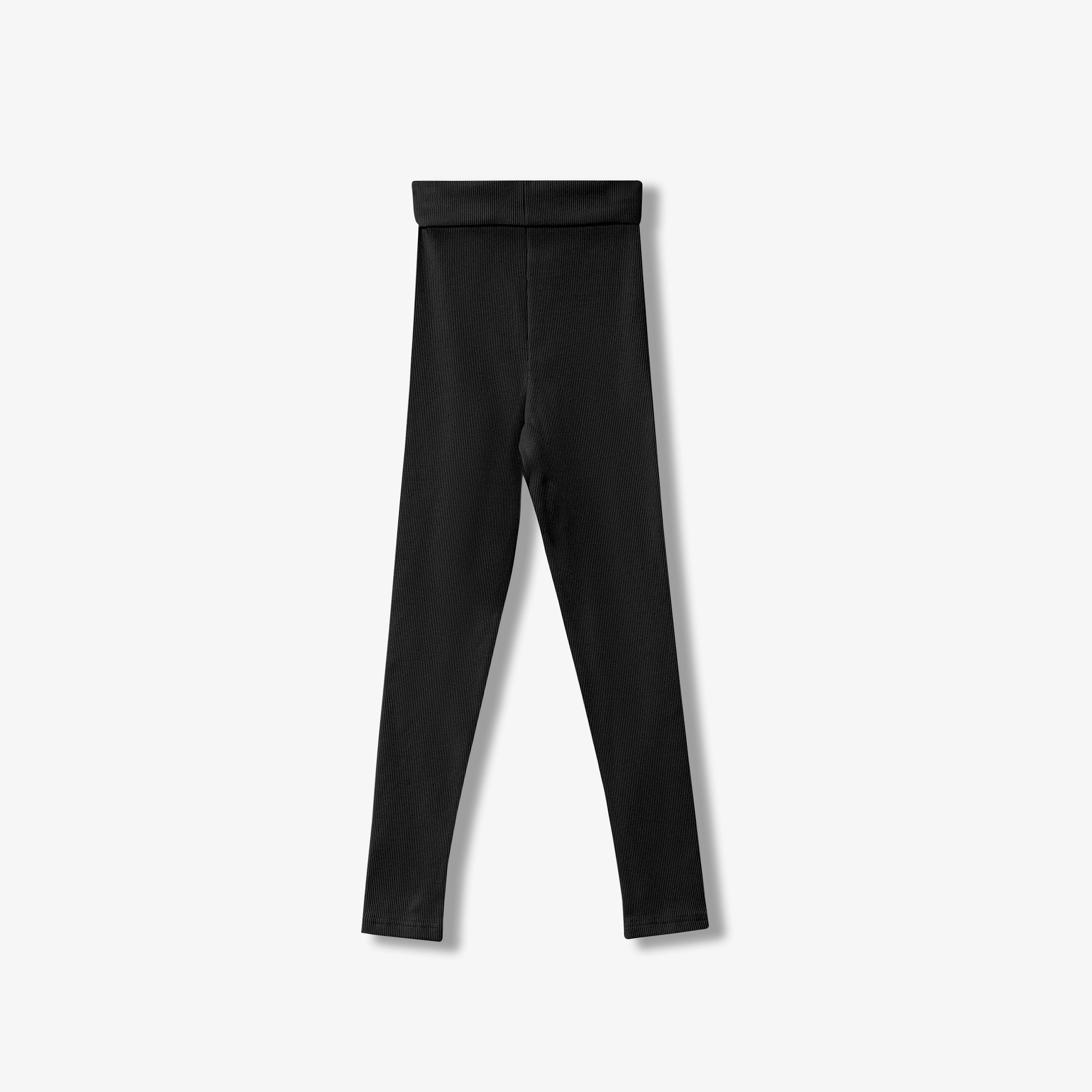 ESSENTIAL COTTON RIBBED LEGGINGS - LONG