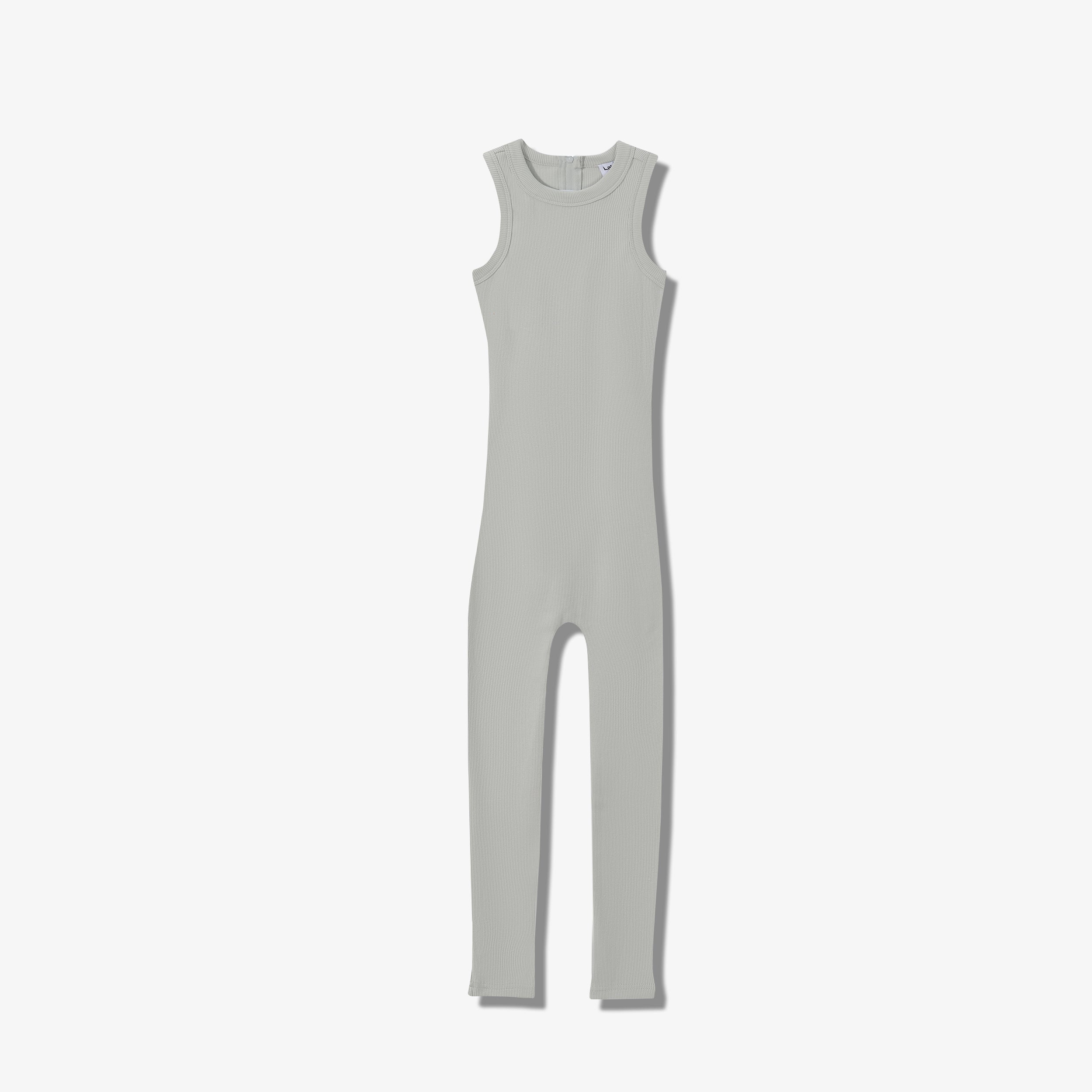 SPORTY COTTON RIBBED ONESIE LONG
