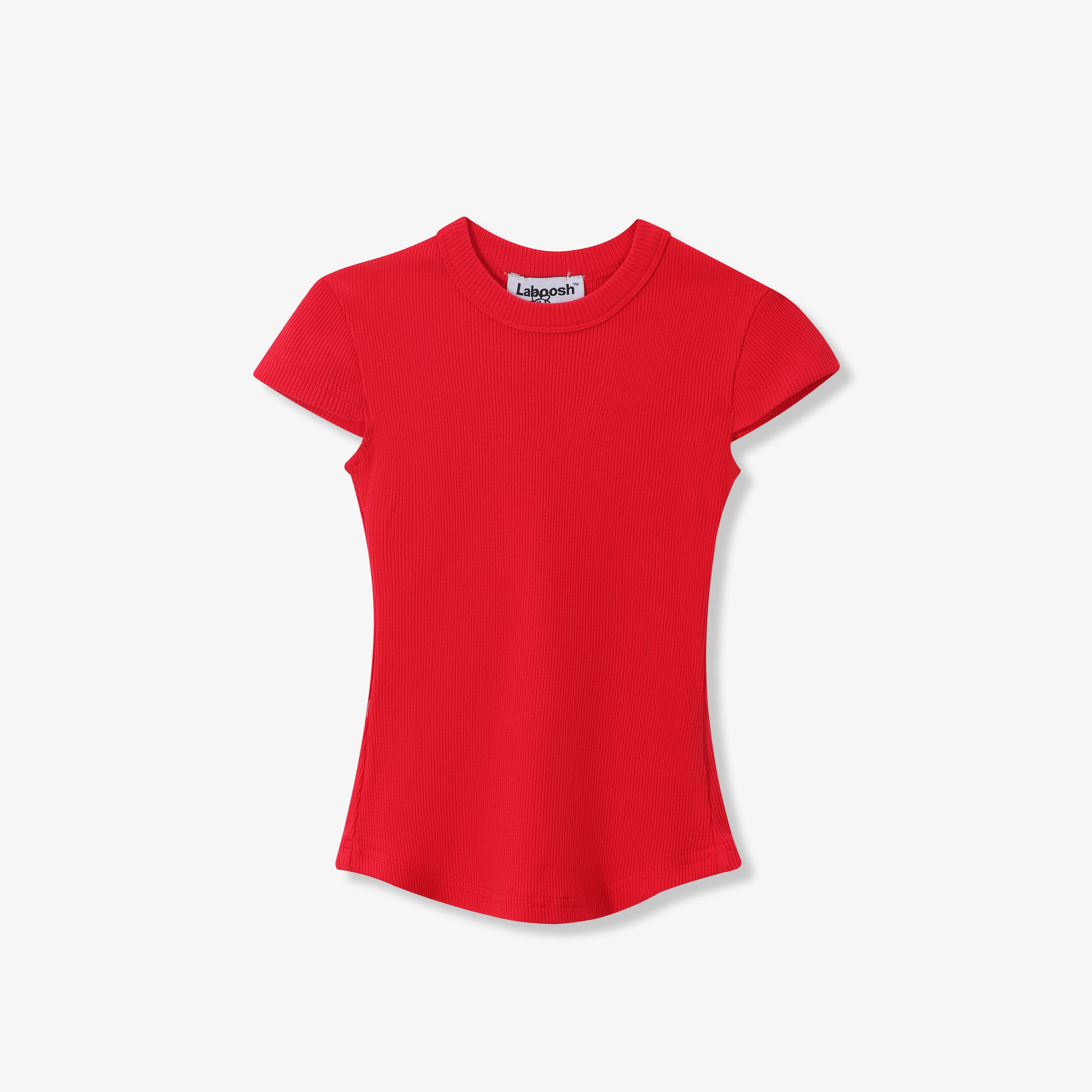 SPORTY COTTON RIBBED TOP - SHORT SLEEVE