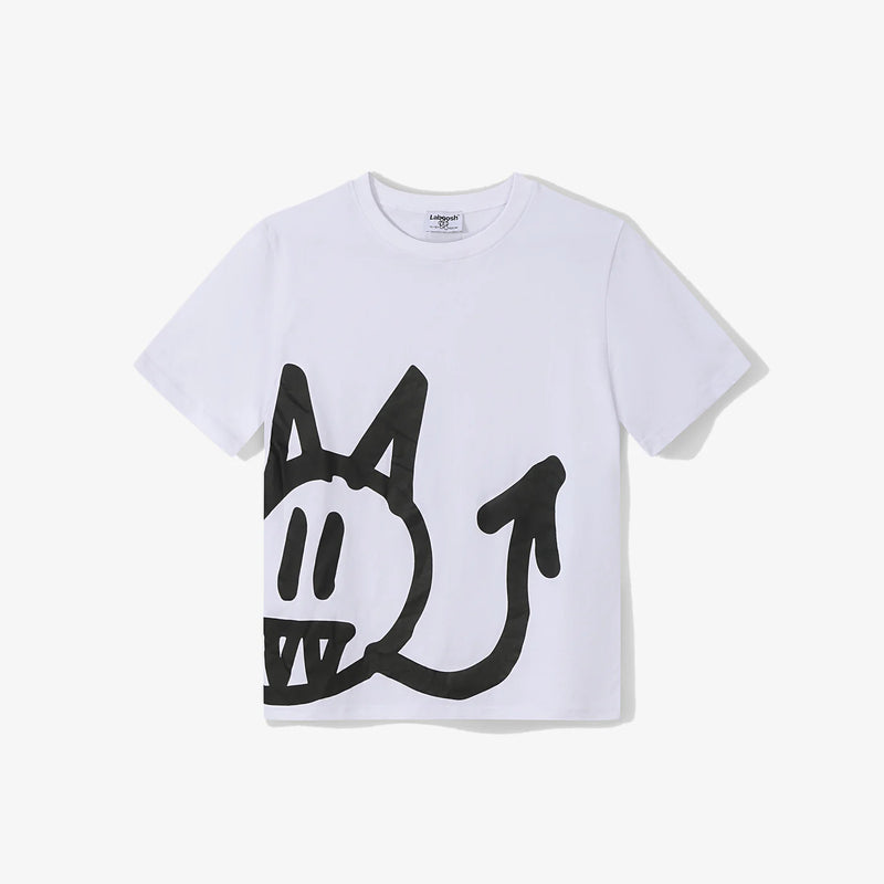 "NAUGHTY" Tee, White — alt view