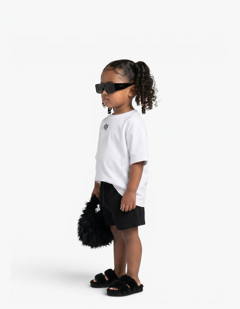 Black Shorts for girls by Laboosh, side view on a white background — alt view