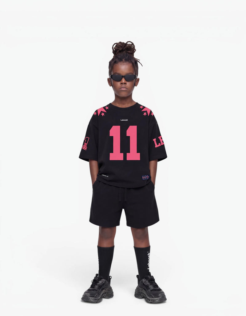 11:11 Pink Star Tee, Black — alt view