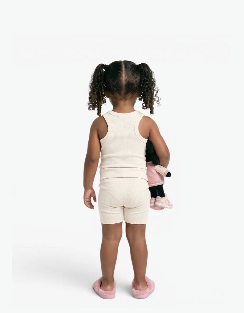 Cream Ribbed Sleeveless Top — alt view