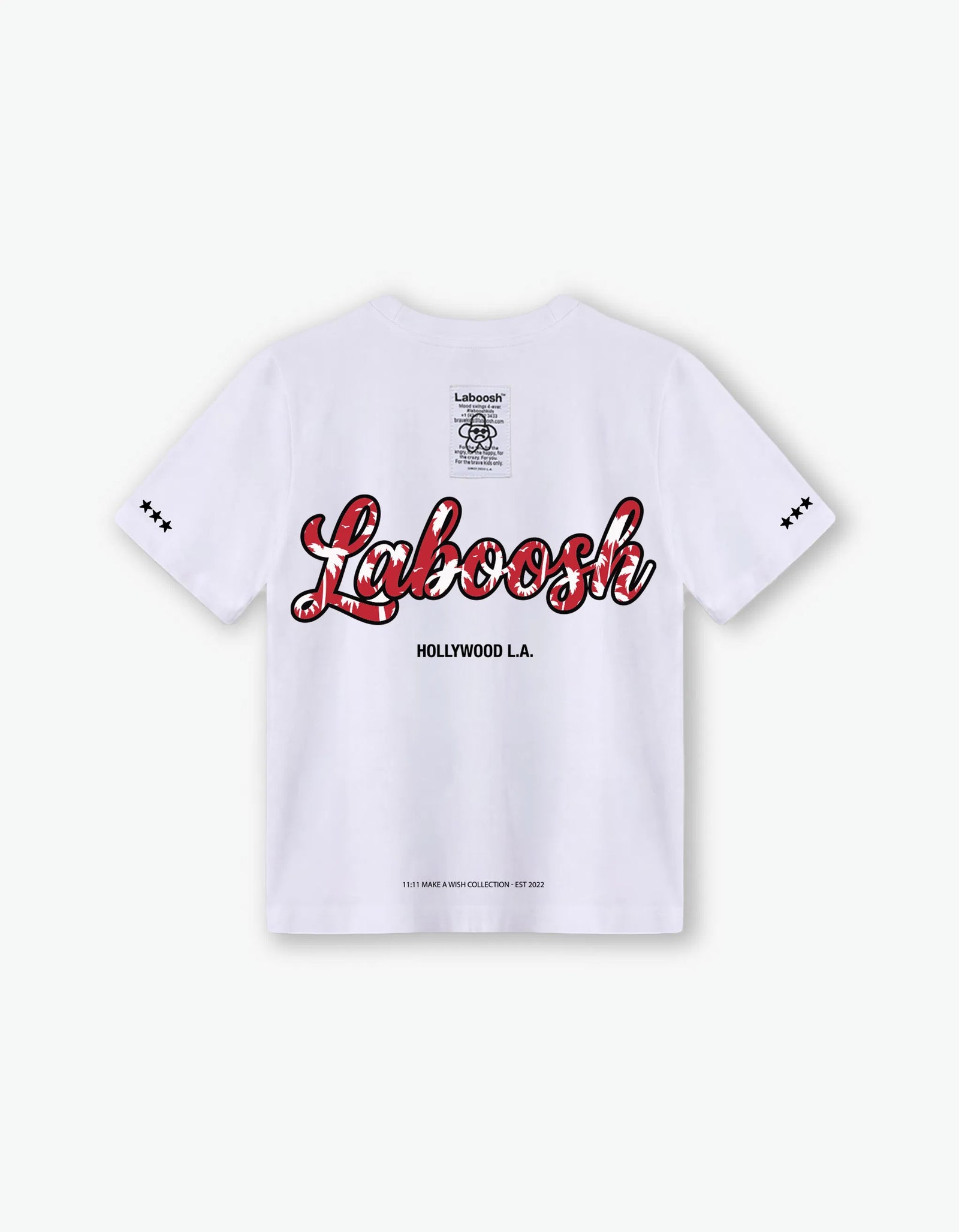 11:11 Red Palm Tee, White