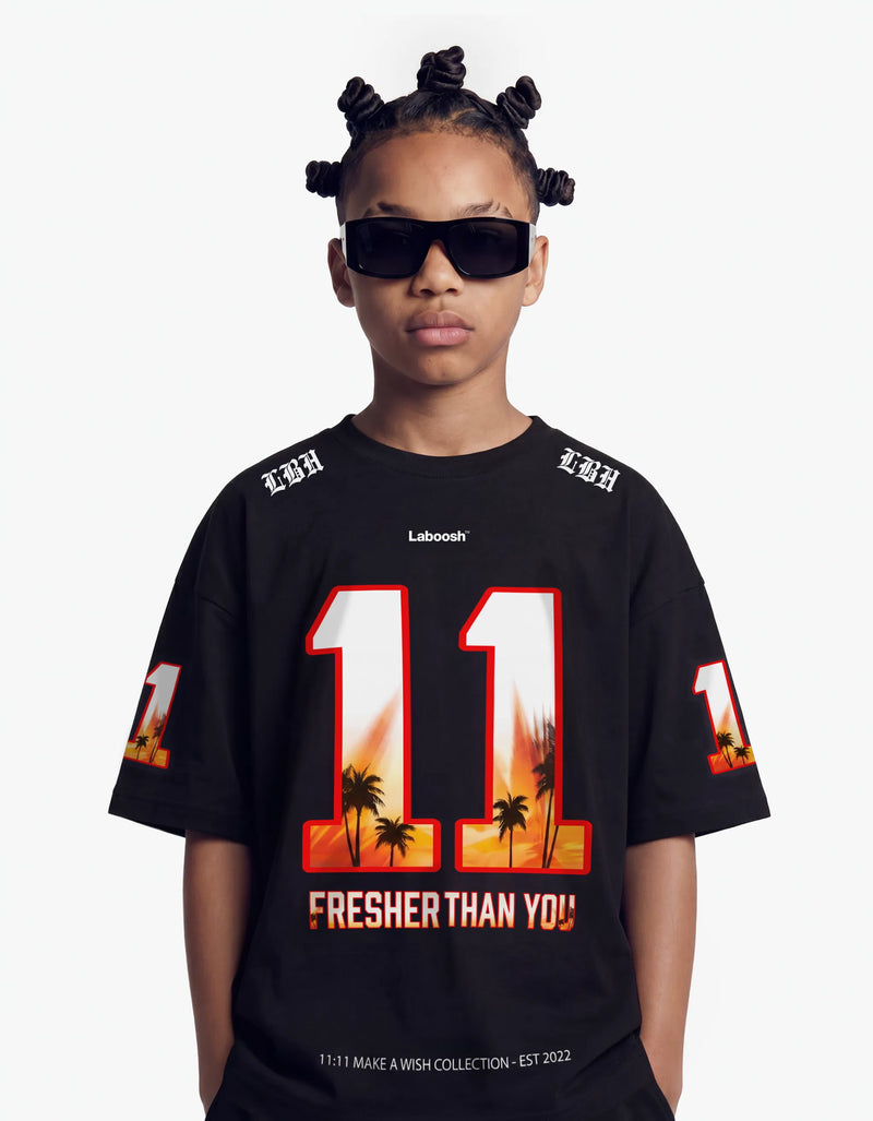 11:11 Sunset T-shirt, Zwart — alt view
