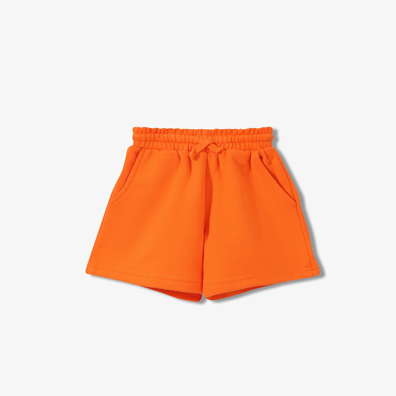 Cotton fleece shorts in orange - C P Company Kids