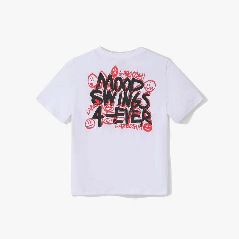 "MOOD SWINGS" Graffiti Tee, White — alt view
