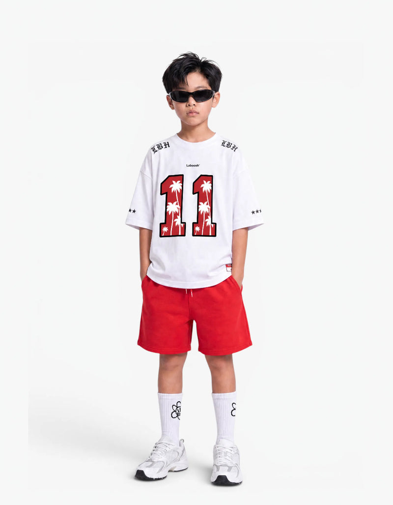11:11 Red Palm Tee, White — alt view