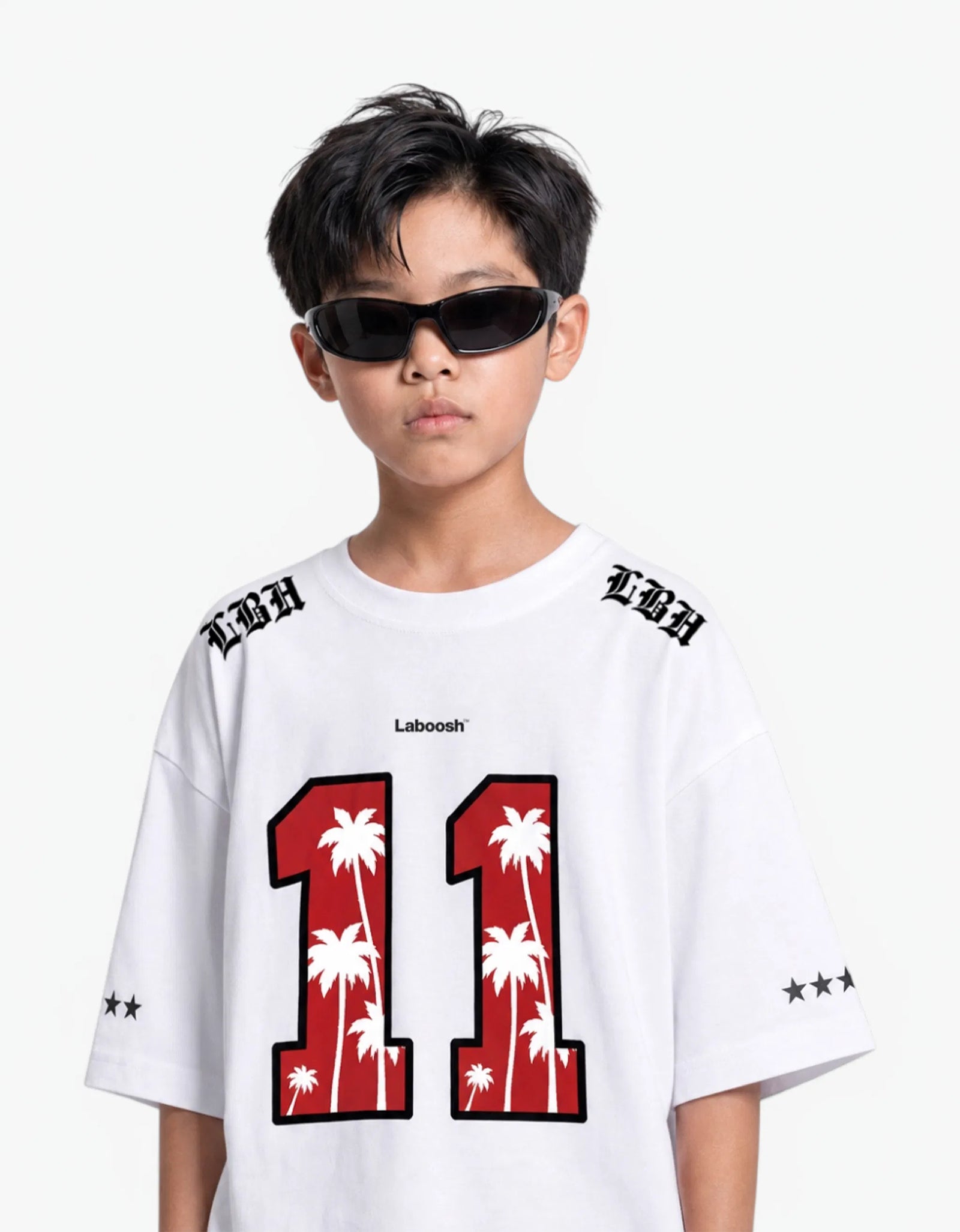 11:11 Red Palm Tee, White