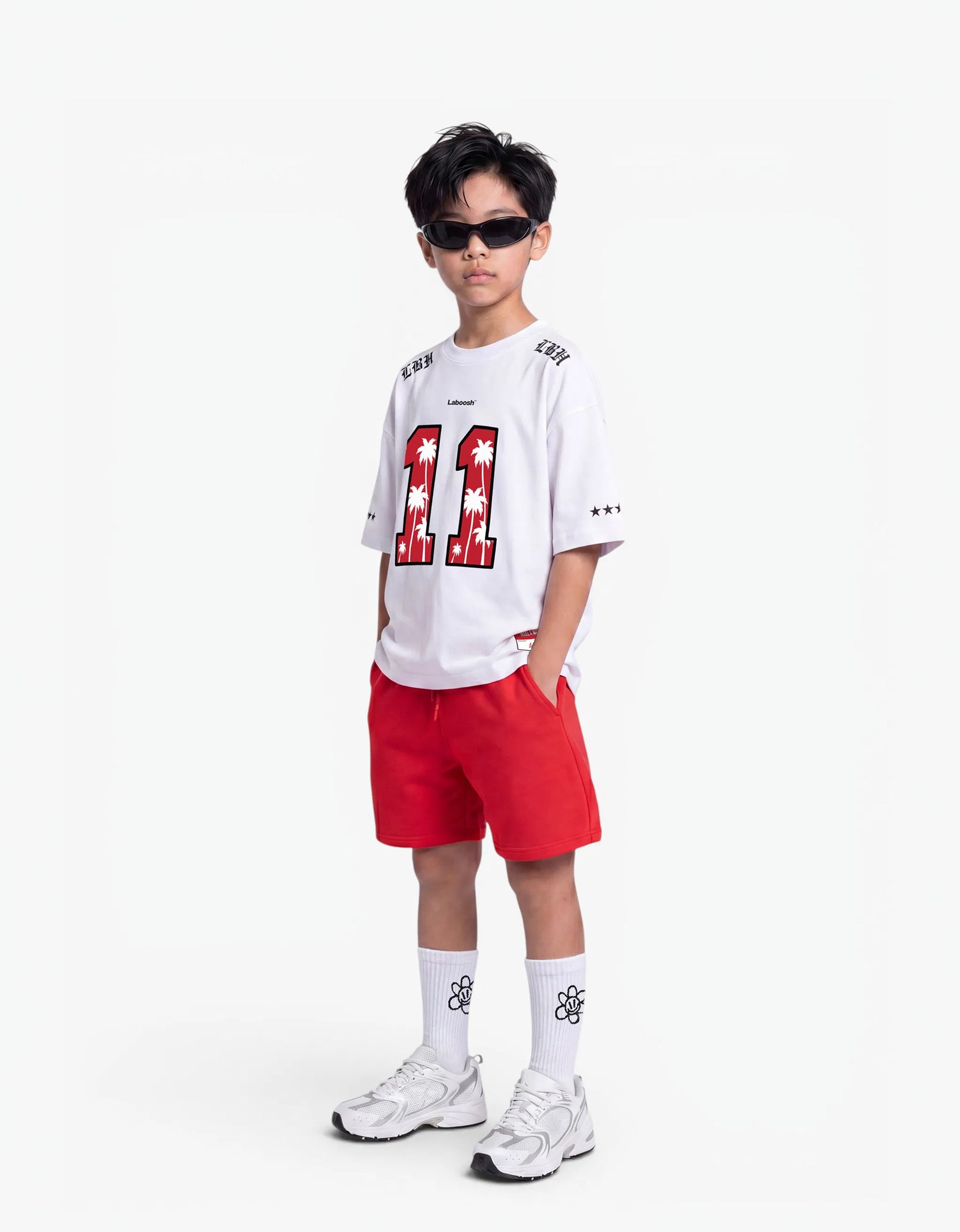 11:11 Red Palm Tee, White