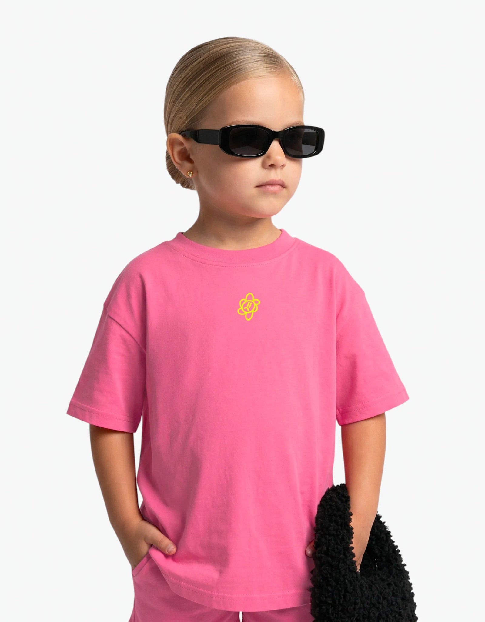 Pink Shorts for girls by Laboosh, styled view on a white background