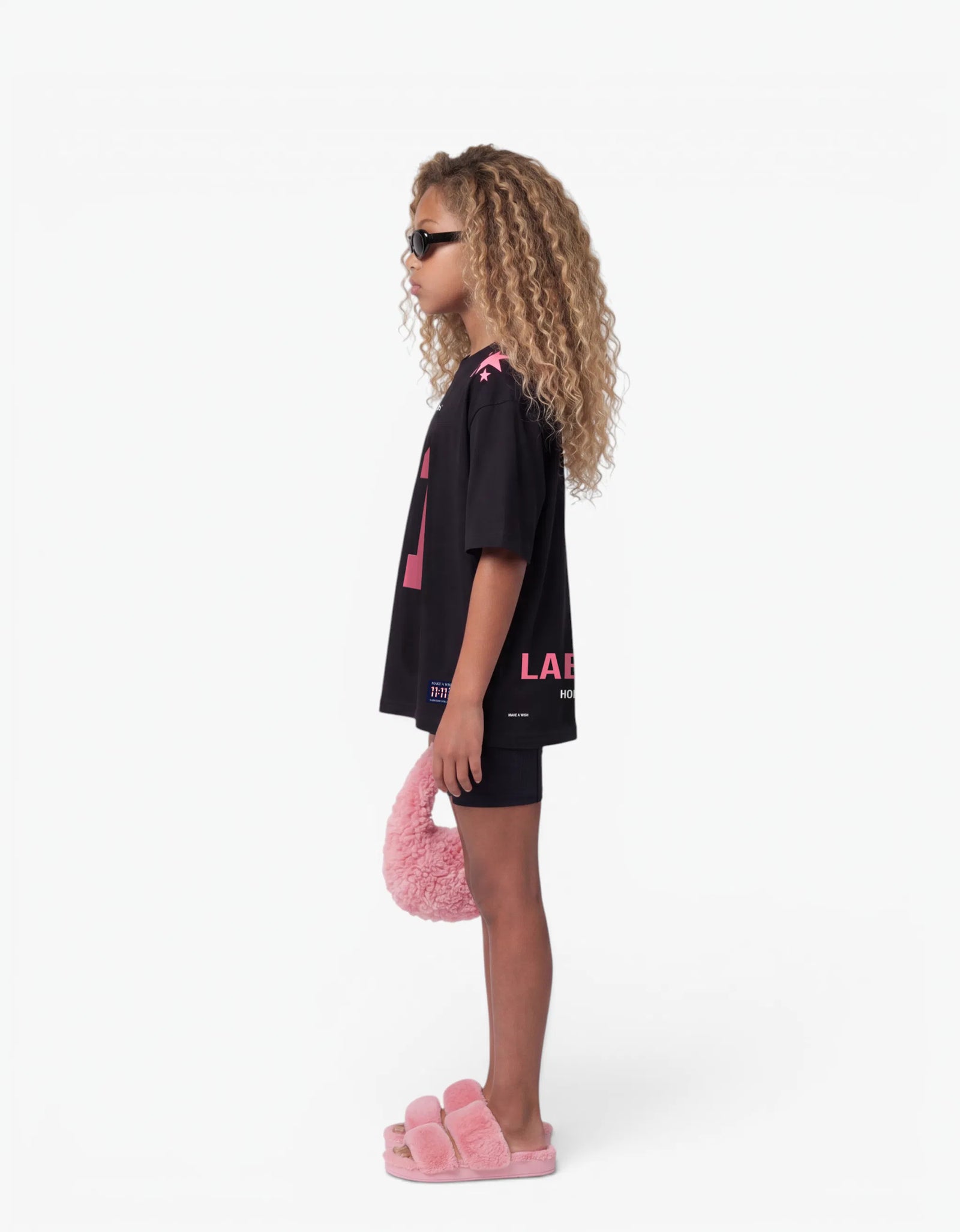 11:11 Pink Star Tee, Black