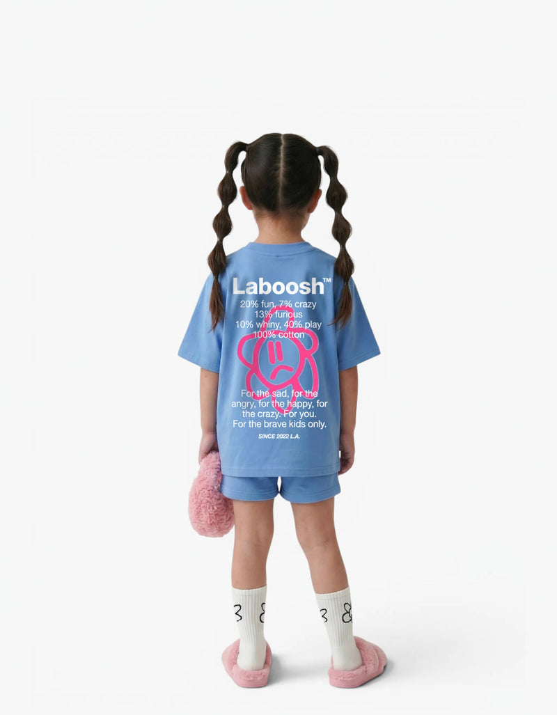 Blue Shorts for girls by Laboosh, back view on a white background — alt view