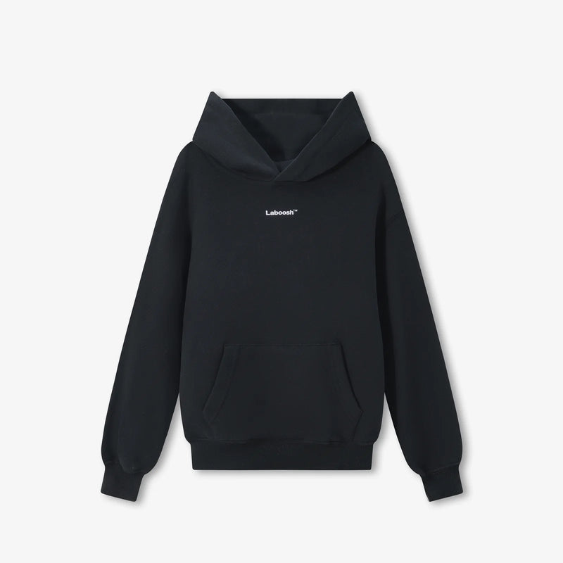 CLOUDSOFT® Cotton Hoodie, Black — front view | Laboosh™