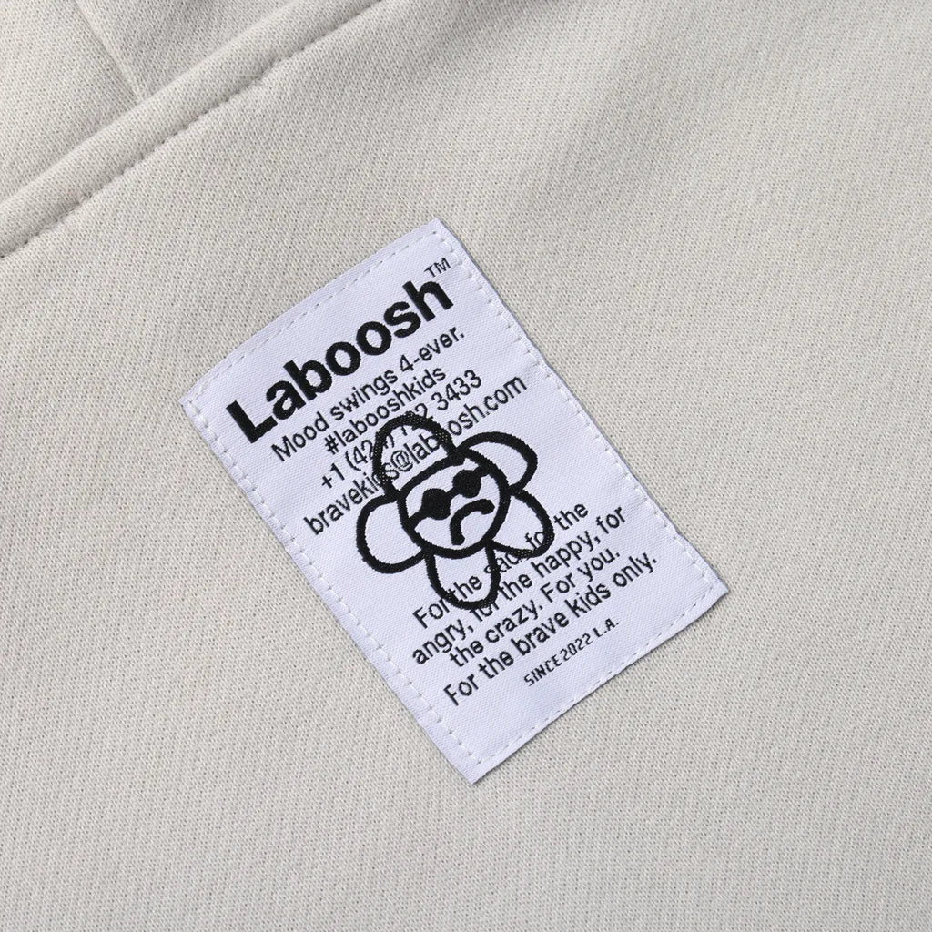 CLOUDSOFT® Cotton Hoodie, Grey — label view | Laboosh™