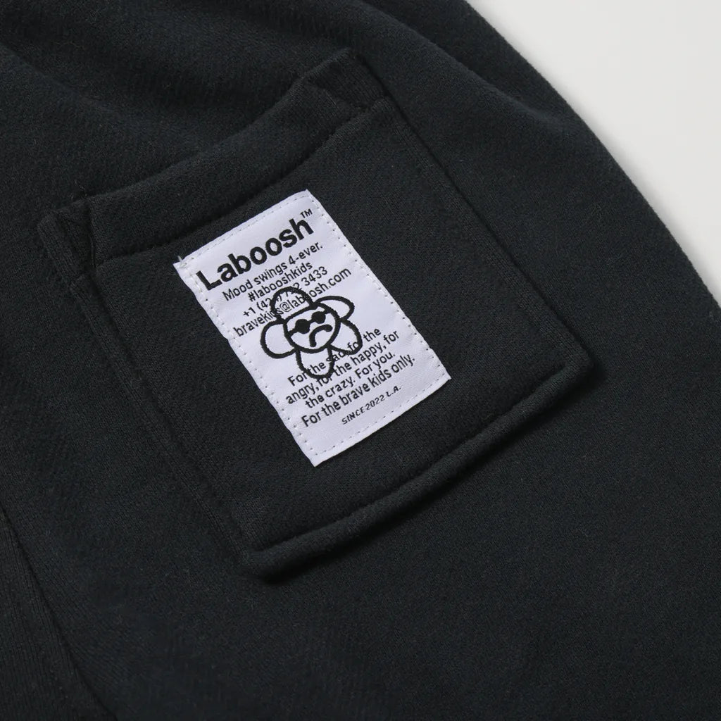 CLOUDSOFT® Cotton Joggers, Black — label view | Laboosh™