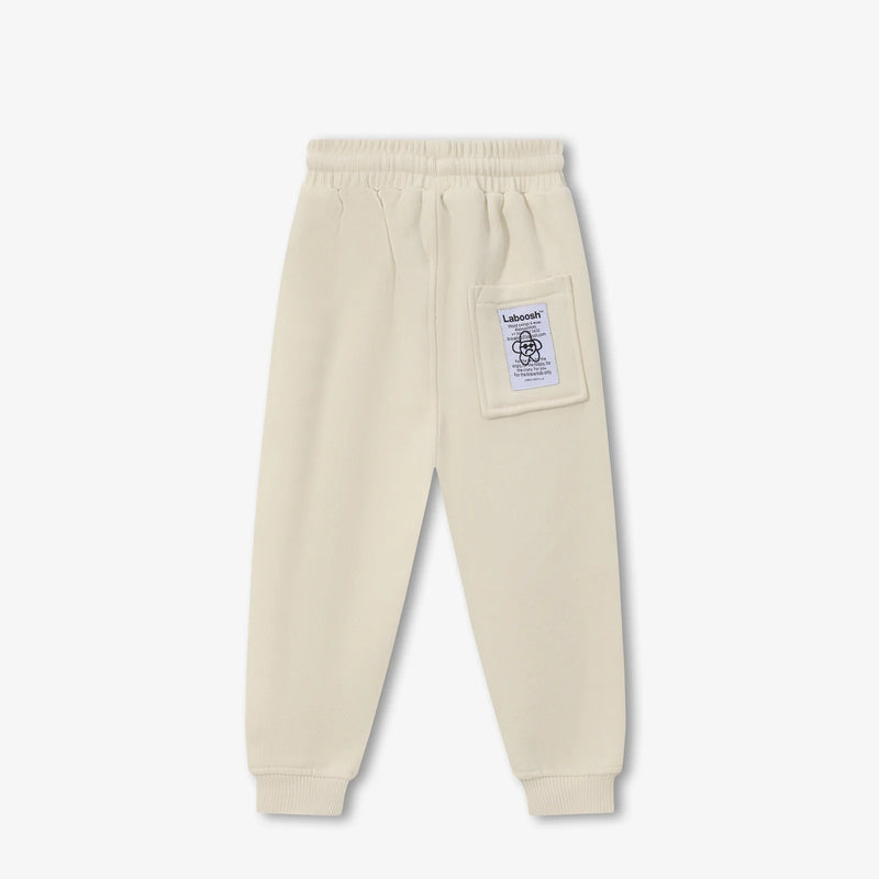 CLOUDSOFT® Cotton Joggers, Cream — back view | Laboosh™ — alt view