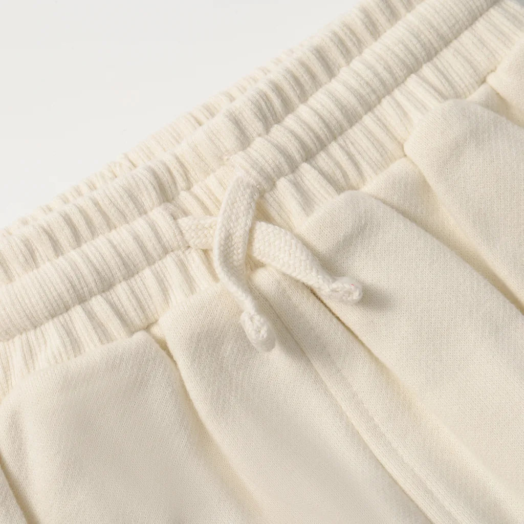 CLOUDSOFT® Cotton Joggers, Cream — detail view | Laboosh™