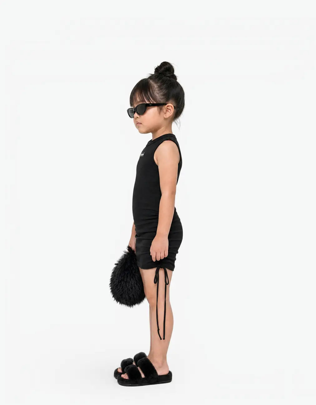 Ribbed Ruched Tank Dress, Oreo Cookie