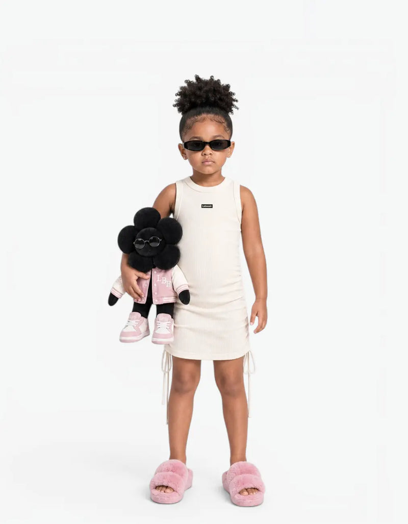 Ribbed Ruched Tank Dress, Coconut Milk