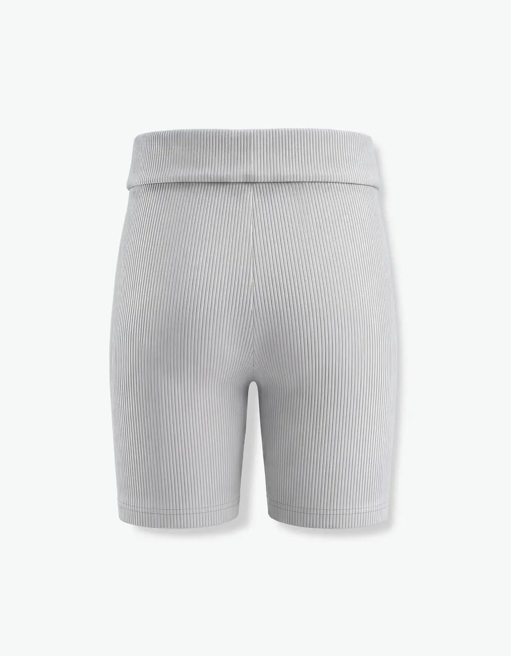 Cream ribbed leggings for girls, back view, with Laboosh™ branding on the chest, captured on a plain white studio backdrop.