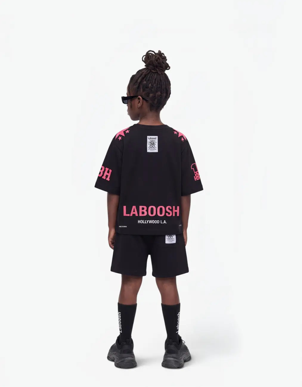 11:11 Pink Star Tee, Black