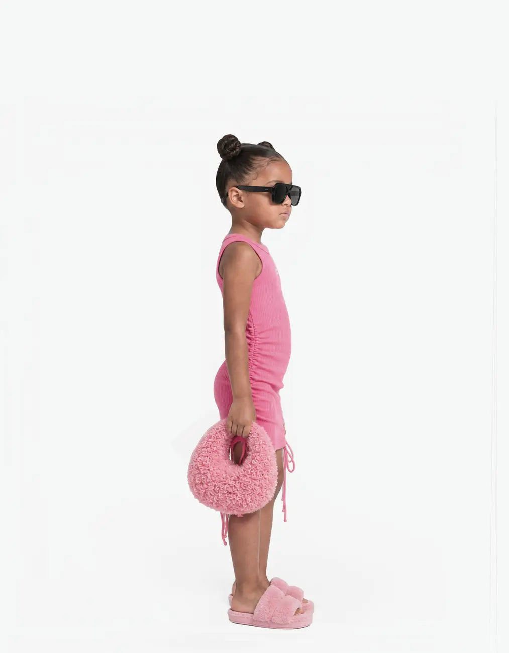 Ribbed Ruched Tank Dress, Pink Lemonade