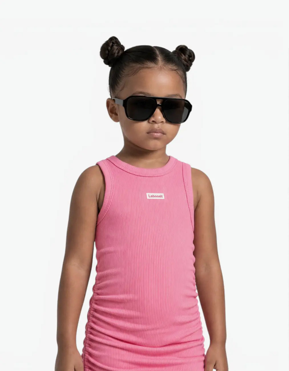Ribbed Ruched Tank Dress, Pink Lemonade