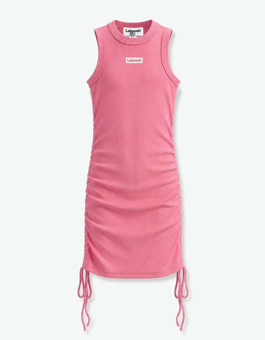 Ribbed Ruched Tank Dress, Pink Lemonade