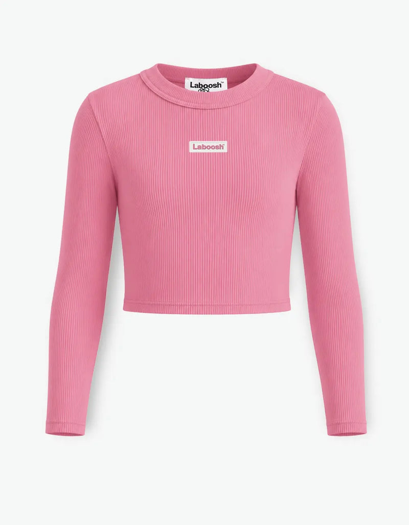 Ribbed Crop Top, Pink Lemonade — alt view