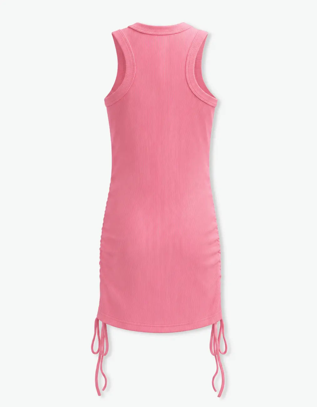 Ribbed Ruched Tank Dress, Pink Lemonade
