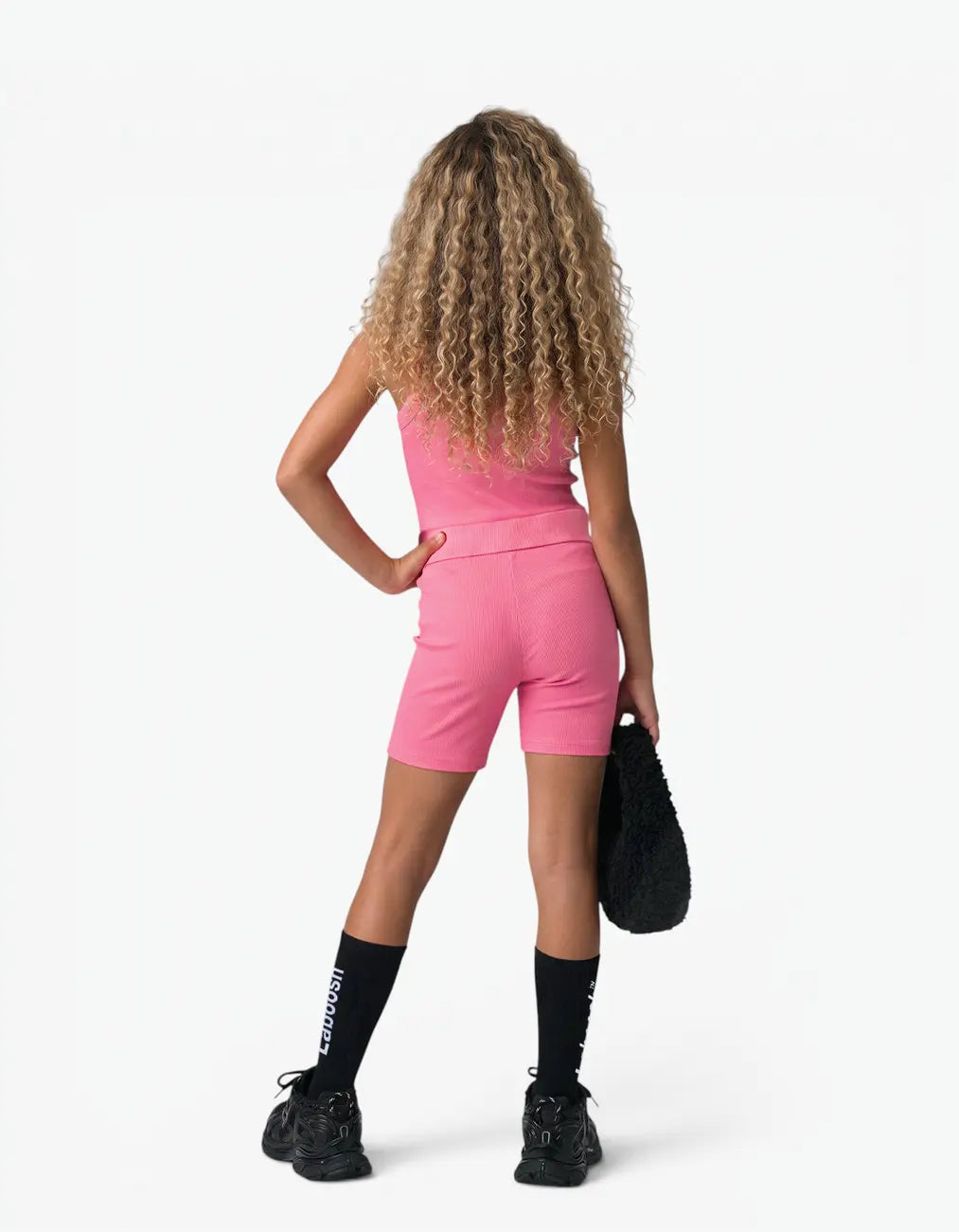 Ribbed Biker Legging, Pink Lemonade