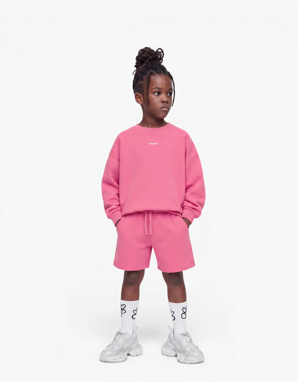 Signature Line Cotton Shorts, Pink Lemonade