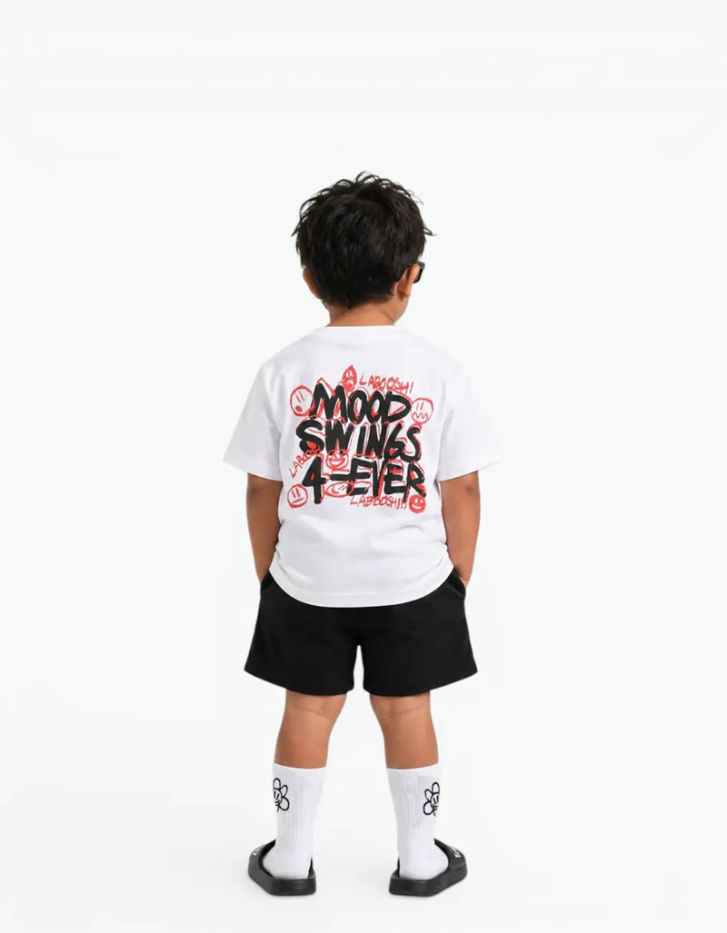 "MOOD SWINGS" Graffiti Tee, White