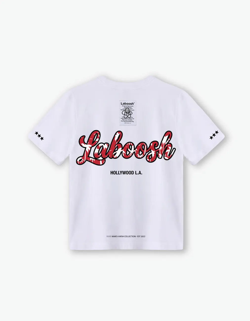 11:11 Red Palm Tee, White