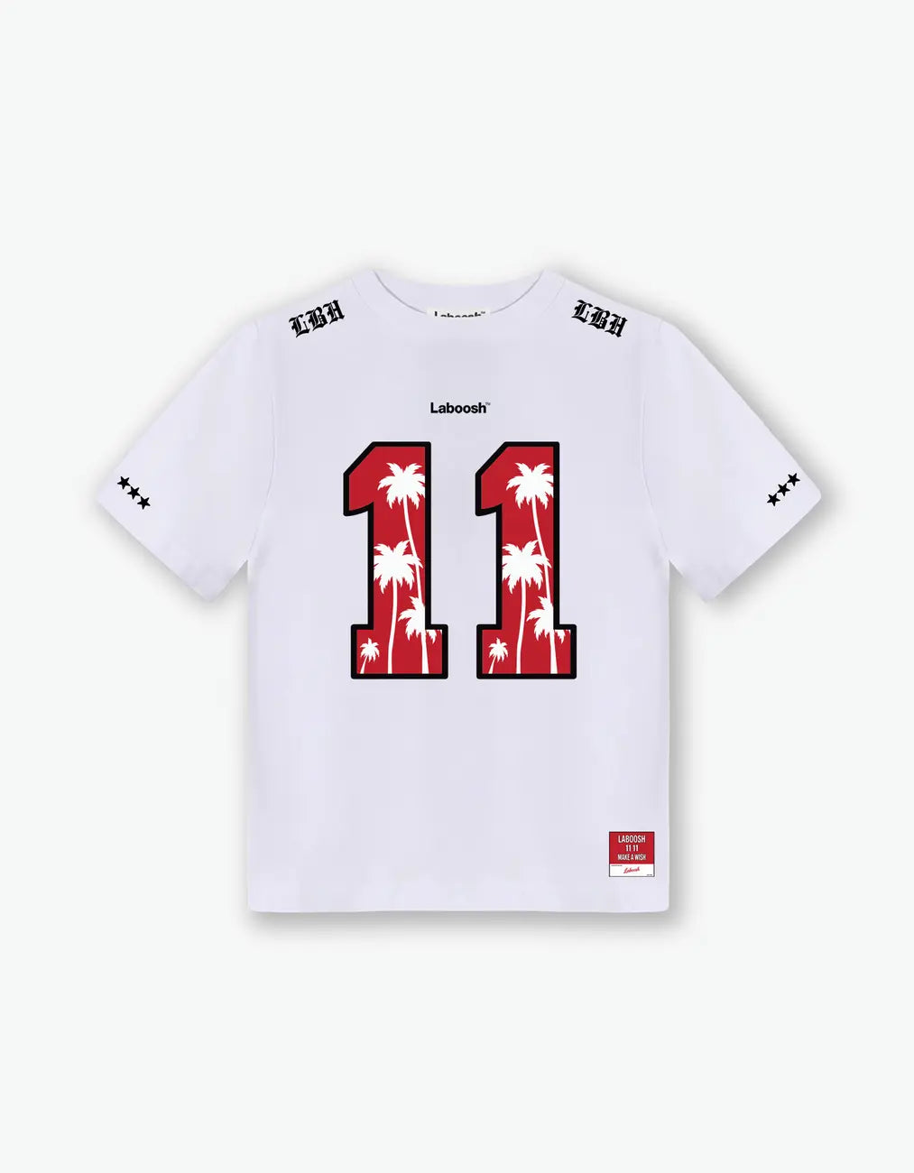11:11 Red Palm Tee, White