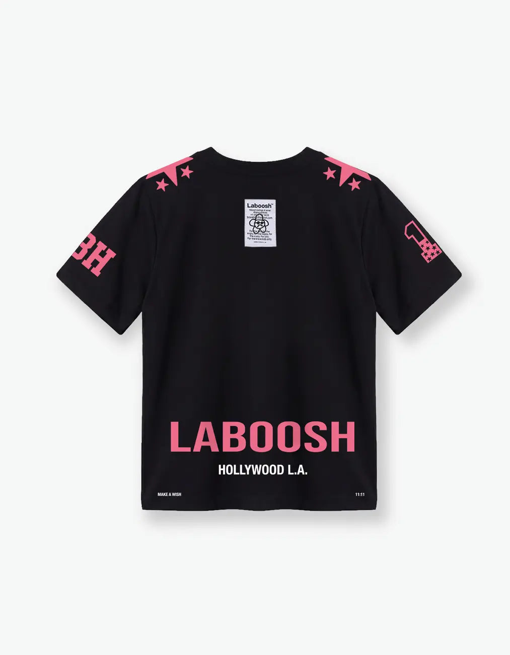 11:11 Pink Star Tee, Black